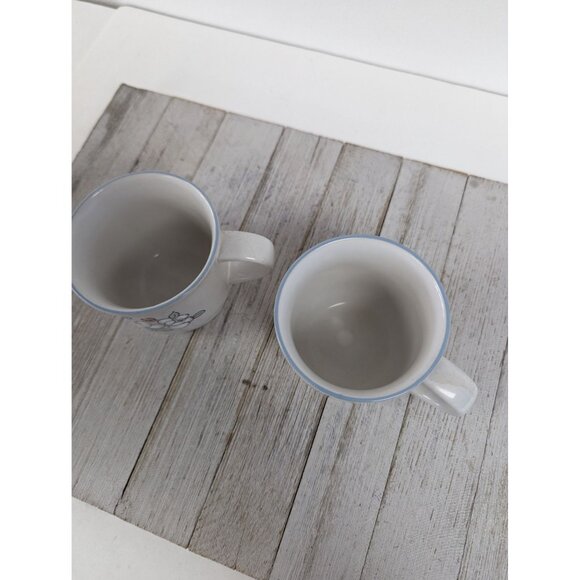 Set of 2 CHANTILLY Stoneware By Hearthside Cups  Coffee Tea Fleur De Lune - Picture 4 of 8